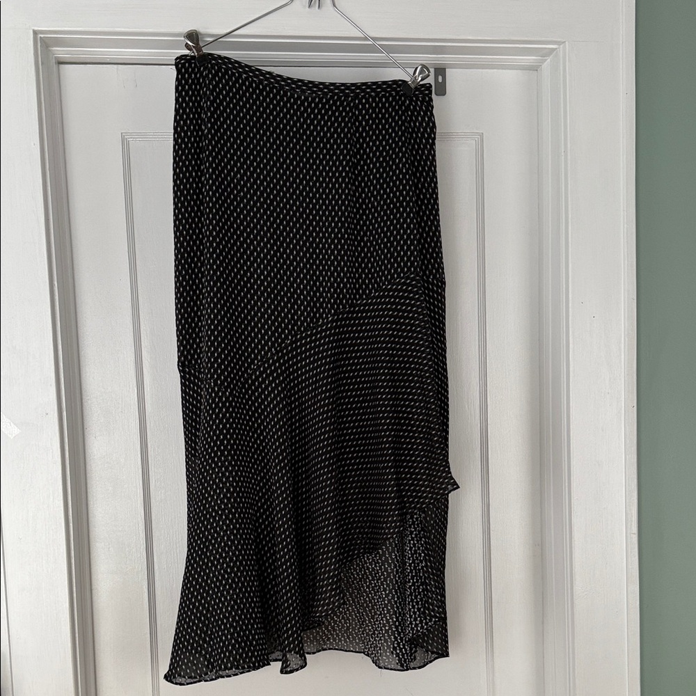 Avec Les Filles Elegant Black and White Dotted Skirt